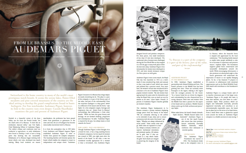 From Le Brassus to the Middle East: Audemars Piguet